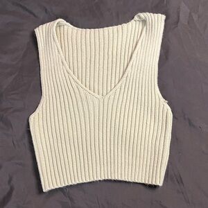 light green Ribbed Knit Top